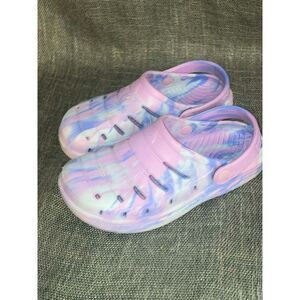 Girl's Size 1 Rugged Shark Girls' Cove Pink Purple Tie Dye EVA Clogs Crocs